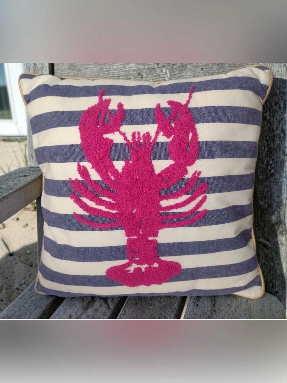 Target Nautical Stripe Lobster Throw Pillow - Navy, White, Pink